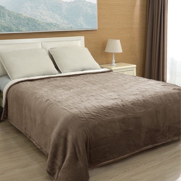 Electric Blanket 72" X 84" Full Size, Flannel & Shu Velvet, Fast Heating, 6 Heating Levels, 10 Hours Timer, Linen