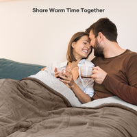 Electric Blanket 72" X 84" Full Size, Flannel & Shu Velvet, Fast Heating, 6 Heating Levels, 10 Hours Timer, Linen